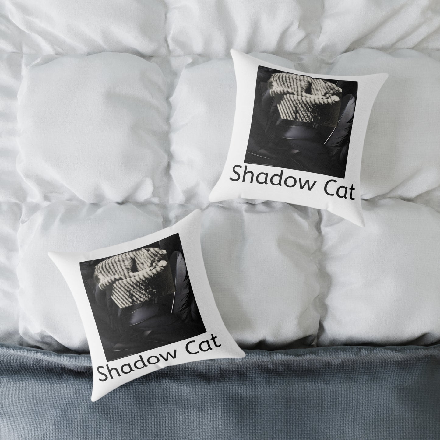 Shadow Cat Art Throw Pillow — Cat Lover Home Decor