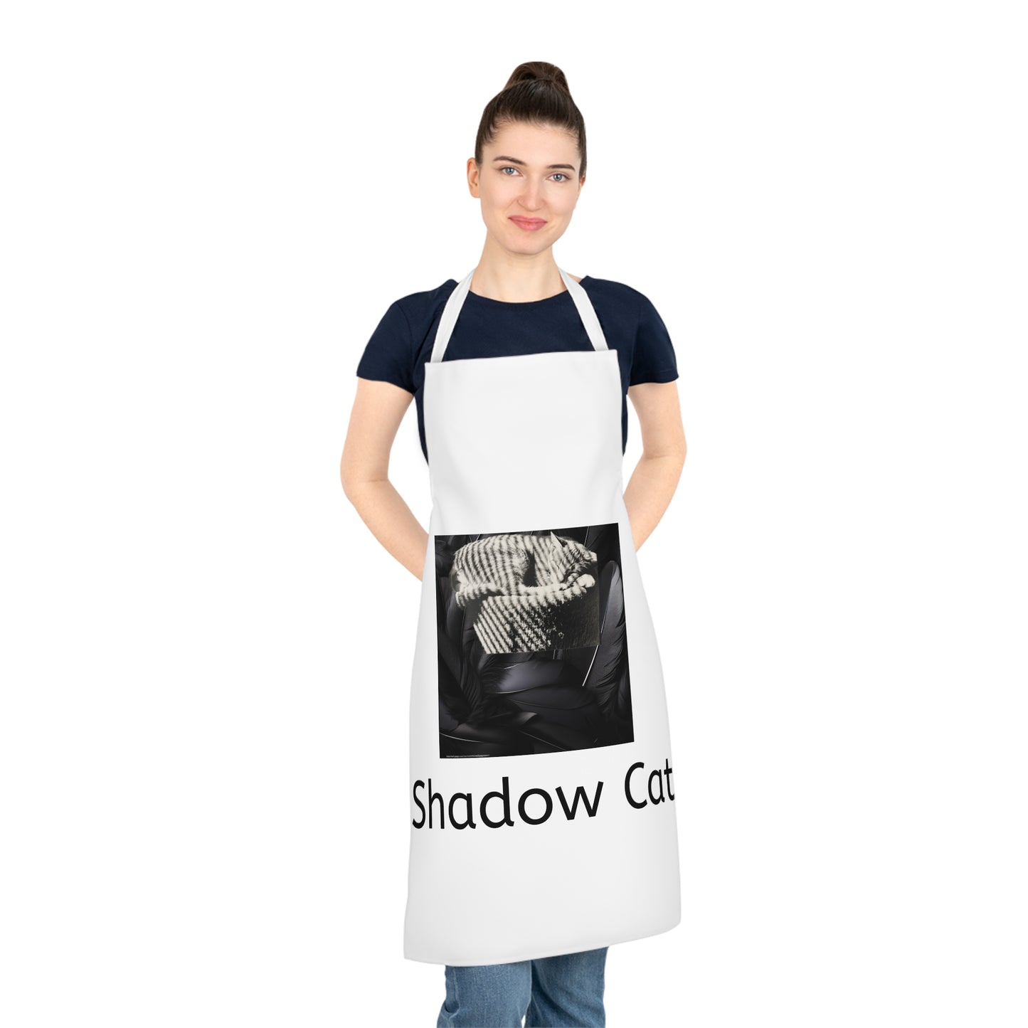 Shadow Cat Kitchen Apron — Cat Lover Cooking Gift