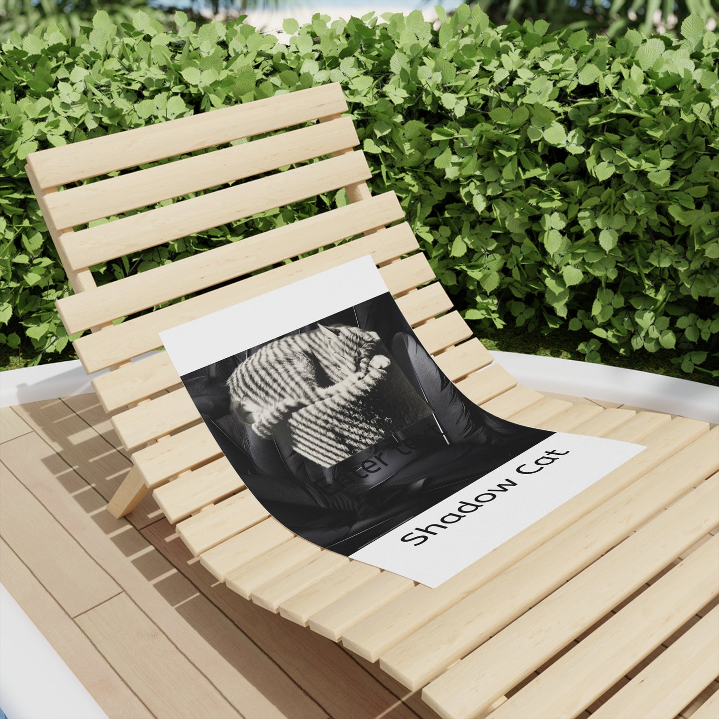 Shadow Cat Beach Towel — Cute Cat Summer Accessory