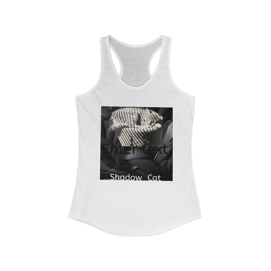 Shadow Cat Women's Racerback Tank — Cat Lover Workout Top