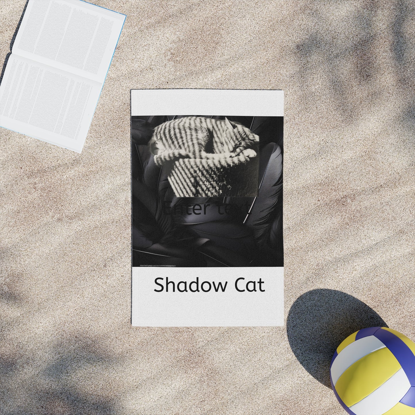 Shadow Cat Beach Towel — Cute Cat Summer Accessory