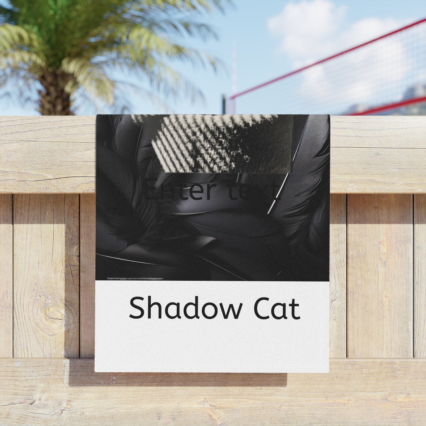 Shadow Cat Beach Towel — Cute Cat Summer Accessory